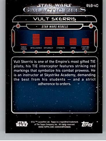 2018 Topps Star Wars Galactic Fájlok REB-40 Vult Skerris Lázadók Hivatalos Film Kereskedelmi Kártya