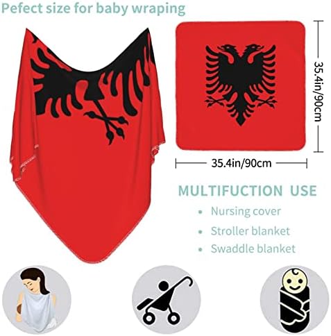 Zászló, Albánia Baba Takaró Fogadó Takarót a Csecsemő, Újszülött Pelenkát Fedezze Pakolás