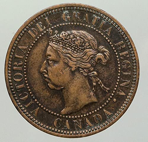 1890 CA 1890 KANADA Brit UK VIKTÓRIA Királynő Koszorú Vint Nagy Cent Jó Hitelesített