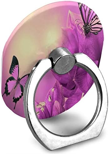 Gyűrű Jogosultja Lila-Virágok, Pillangók Széles Gyűrű Telefon tulajdonosa Állítható, 360° - os Elforgatás Ujj Gyűrű Stand for IPad,