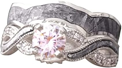 Női Divat Gyűrű 2 Db Egyszerű Stílus, Divat Ősi Pár Ezüst Gyűrű Divat Utánzat Gyémánt Gyűrű, Szív