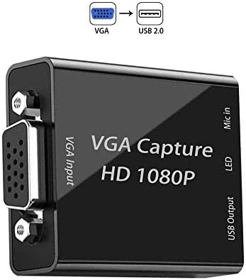 VGA Capture Kártya, VGA, USB digitalizáló Eszköz Mikrofon Bemenet Támogatása HD 720P Videó a Játék, Közvetítés, Oktatás, Videó Konferencia,