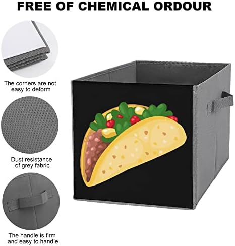 Taco Összecsukható Anyag Tároló Kocka Box 11 Inch Összecsukható Tárolók fogantyúval