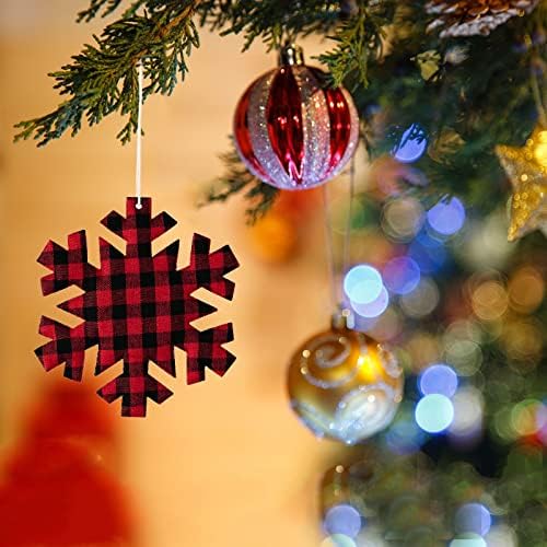 Karácsonyi Dekorációs Kellékek Piros-Fekete Kockás Hópehely Medál karácsonyfa Hópehely Medál, Medál Kő Eső, Láncok