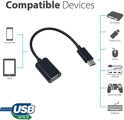 OTG USB-C 3.0 Adapter Kompatibilis A Philips TAT3217WT/00 Gyors, Ellenőrzött, Több használható Funkciók, mint Például a Billentyűzet,