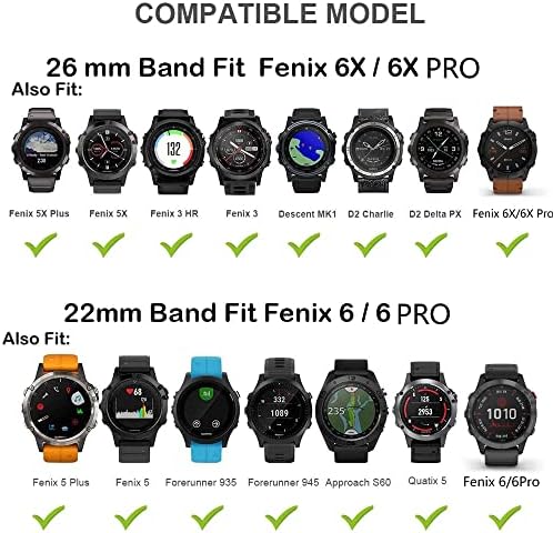 GZIFC 26 22mm Quick Fit Watchband a Garmin Fenix 6X 6 Pro 5X 5 + 3 HR 935 Enduro Szíjak, Szilikon Easyfit gyorskioldó karkötő (Szín : G,
