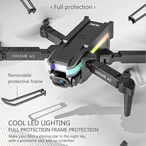 HICCVAL Mini Drón Kettős 4K Kamera Felnőtteknek Kezdő, Hosszú Állóképességi Összecsukható Távirányító Repülőgép WiFi FPV Élő Video,