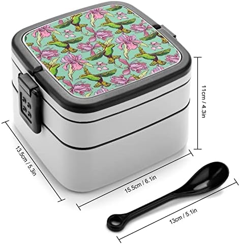 Colibri, Virágok Dupla Réteg Bento Box Ebédet Étkezés Tartály Dolgozik Az Irodájában Piknik