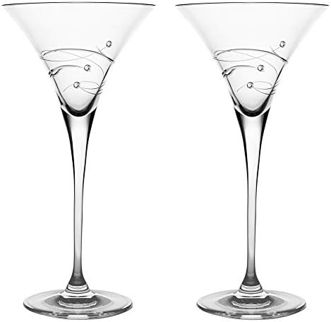 Barski - Kézzel készített Üveg - Sparkle - Martini Üveg - Díszített Valódi Swarovski Gyémánt - Ajándék Dobozos - 8.25 oz. - Made in Europe
