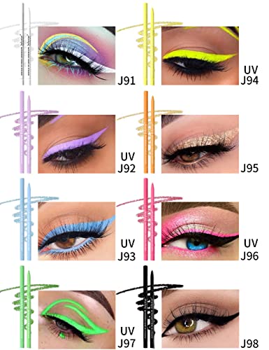 INTEROOKIE Színes UV fluoreszkáló szemceruza zselés toll vízálló, olaj bizonyíték, nem rombolják gyöngy, eyeliner pen szépség smink (J92)