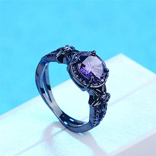 2023 Gyönyörű Lila Cirkon Gyűrű a Nők, Eljegyzési Gyűrű, Ékszerek, Ajándék Gyűrű Fiú (Lila, 6)