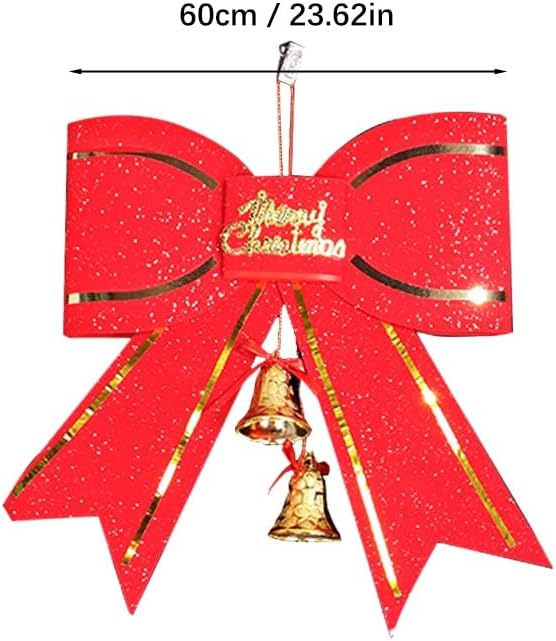 String a karácsonyfa Dekoráció Piros Nagy csokornyakkendő 13cm Bell Medál (Egy, Egy Méret)