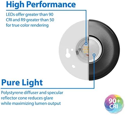 Nicor SureFit(v3) LED süllyeszthető Mennyezeti Lámpát, 3000K, a Kerek, Fekete Trim (DLF301203KRDBK)