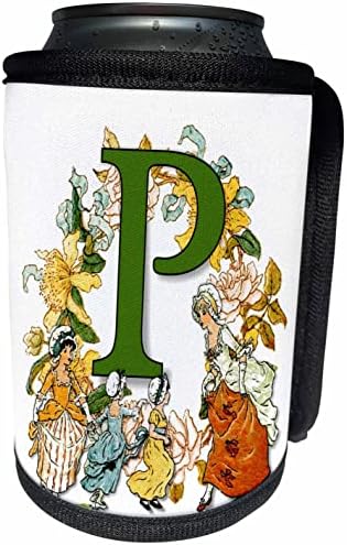 3dRose Gyönyörű Vintage-Viktoriánus Kate Greenaway Monogram. - Lehet Hűvösebb Üveg Wrap (cc_356315_1)