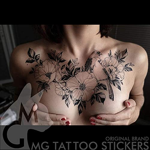 Extra Nagy, Ideiglenes Virág Tetoválás Felnőtt Női Átmeneti Nyak Tartós Temp Reális Hamis Egyedi Tetoválás Mandala Test virágot,