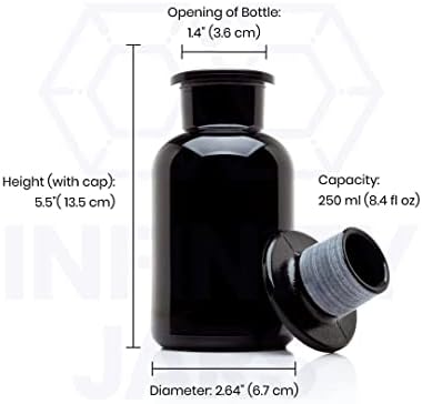Infinity Üvegek 250 ml-es Fekete Ultraibolya Minden Üveg Újratölthető Üres Patikus Jar