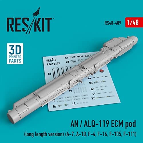 Reskit RS48-0409 1/48 an/ALQ-119 ECM pod (Hosszú Változat) (A-7-es, A-10, F-4, F-16, F-105, F-111) (3D Nyomtatás)