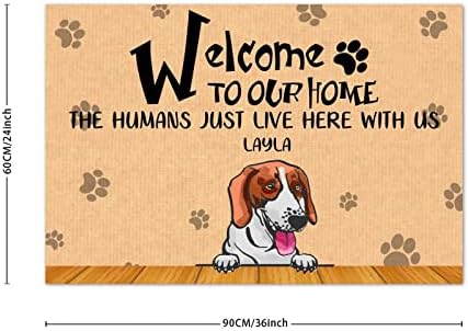 Üdvözöljük A Haza, Az Emberek Csak Itt Él Velünk, Garázs, Terasz Emelet Személyre szabott Kutyák Nevét Kutya Mancsa Lábnyom