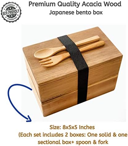 Kozy Konyha, Japán Stílusú, Természetes Fából készült Ebédet - Ban Kézzel készített Hordozható Élelmiszer-Tartály, Szögletes Tartály,