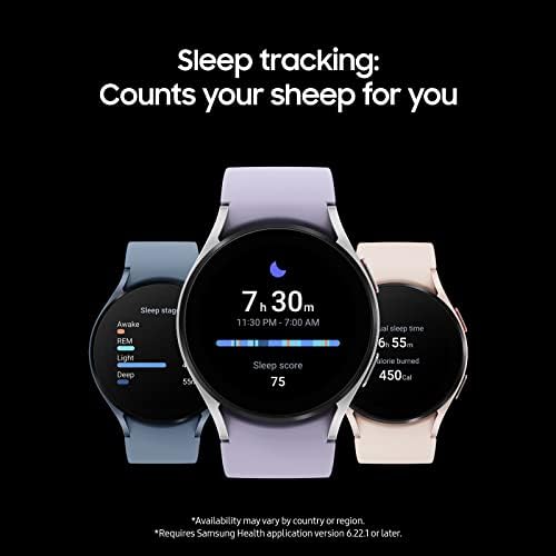 SAMSUNG Galaxy Óra 5 40mm Bluetooth Smartwatch w/ Test, Egészség, Fitness Aludni Tracker, Jobb Akkumulátor, Zafír Kristály Üveg, Továbbfejlesztett