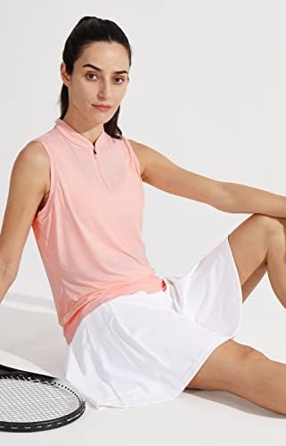 Libin Női Ujjatlan Golf Polo shirt Cipzár UPF 50+ Atlétikai Tartály Tetejét Könnyű Tenisz póló Női