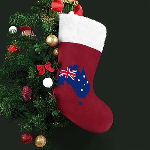 Ausztrália Zászló Karácsonyi Lóg a Harisnyája Aranyos Mikulás Zokni a karácsonyfa Dekoráció, Dísztárgyak, Ajándékok