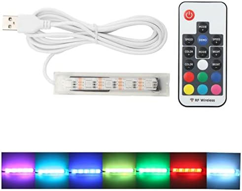 Fydun Micro Akvárium Fény, Távirányító Színes Halak USB Powered Tartály, LED Lámpa LandscapeWhite Drót (Fehér vonal Távirányító Világítás)