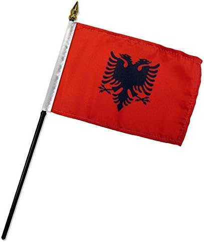 Albánia 4x6 Asztal Bot, Zászló (Nem Alap) (1 Zászló)