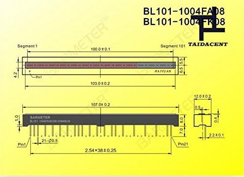Taida Fény LED Bar LED Kijelző Modul BL101-1004F 101 Szegmens 100mm Sárga, Zöld, 1db sok