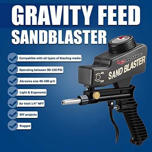 LE LEMATEC Sandblaster, Rozsda, Festék Eltávolító, Praktikus Homok Blaster. Homok Blaster Pisztoly Készlet. Működik az Összes homokfúvás