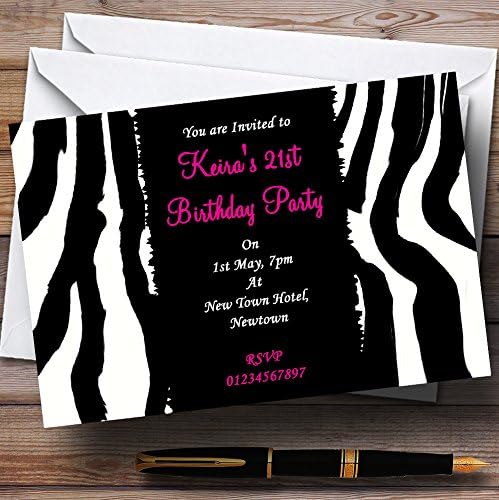 Zebra Pink Szöveg Személyre Szóló Meghívókat