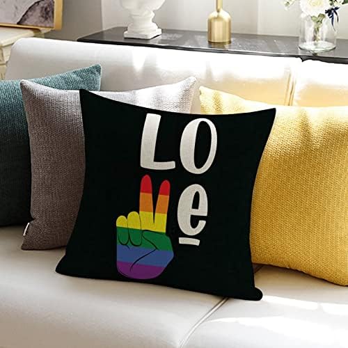 A szeretet Meleg LMBT Büszkeség Párnát Fedezze Valentin Napi Párna Esetben Meleg Büszkeség Szivárvány LMBT Azonos nemű Meleg