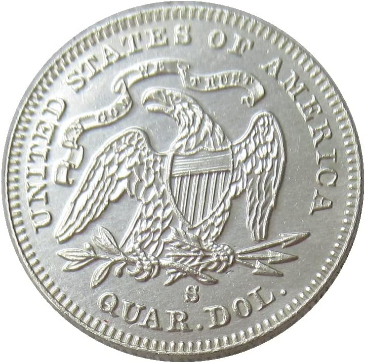 Egyesült ÁLLAMOK 25 Cent Zászló 1867 Ezüst Bevonatú Replika Emlékérme