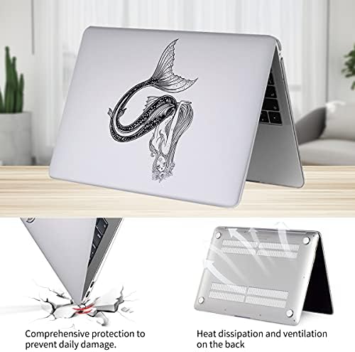 Watbro Kompatibilis MacBook Air 13 Hüvelykes Laptop táska 2020 2019 2018 Kiadás A2337 M1/A2179/A1932 ,Sellő Hal méretű Minta Esetében a Billentyűzet