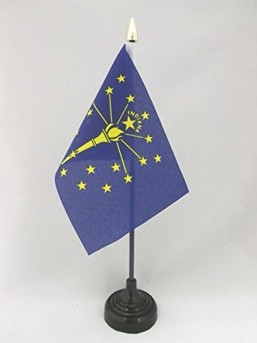 AZ ZÁSZLÓ Indiana Táblázat Zászló 4 x 6 - USA, Indiana Államban Asztal Zászló 15 x 10 cm - Arany Lándzsa felső