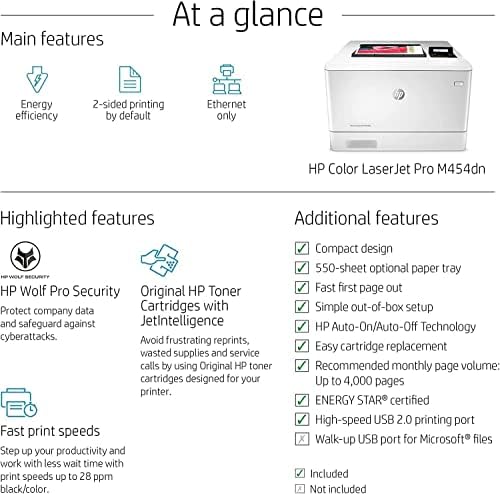HP Color Laserjet Pro Vezeték nélküli lézernyomtató, Automatikus Kétoldalas Nyomtatás, 2 soros LCD Kijelző, Auto-On/Auto-Off Technológia,