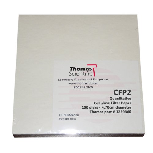 Thomas CFP2-070 Cellulóz Minőségi szűrőpapír, 8 Mikron, Közepes, Lassú Áramlás Fokozatú CFP2, 7cm Átmérő (Csomag 100)