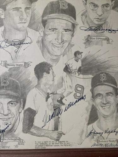 Ted Williams, Barátok, aláírt Nyomtatás BOSTON RED SOX Beckett Teljes Levelet COA - Dedikált MLB Művészet