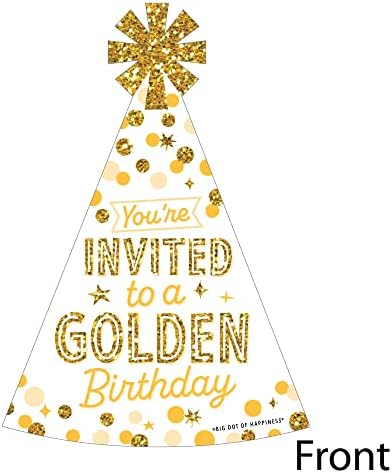 Nagy Dot a Boldogság Arany Szülinapi Alakú Töltse ki A Meghívókat - Boldog Születésnapot-Meghívó Kártyák Borítékot - annak Beállítása, 12
