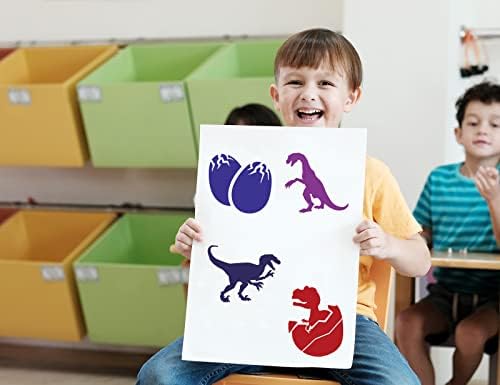 36 Db Dinoszaurusz Stencil Gyerekek Újrahasználható Műanyag Rajz Sablon, Sablonok Festés, Fa Fali Vászon DIY Scrapbooks Kézműves