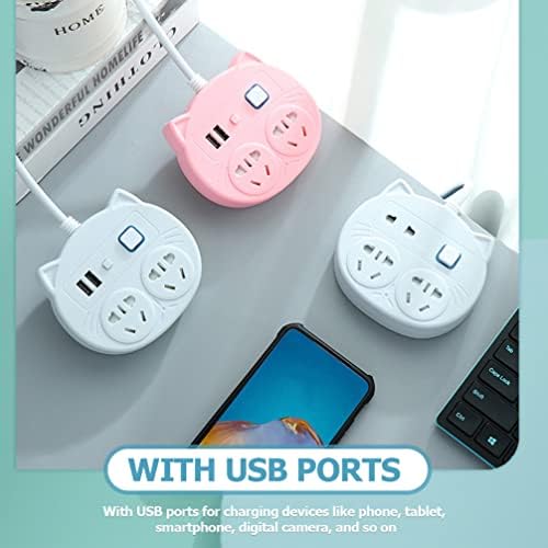 Angoily 2db Aljzat elosztó Extender Hosszú Hosszabbító Kábel elosztó Macska Alakú USB Elosztó Töltő Teljesítmény Szalag Haza Utazási Iroda