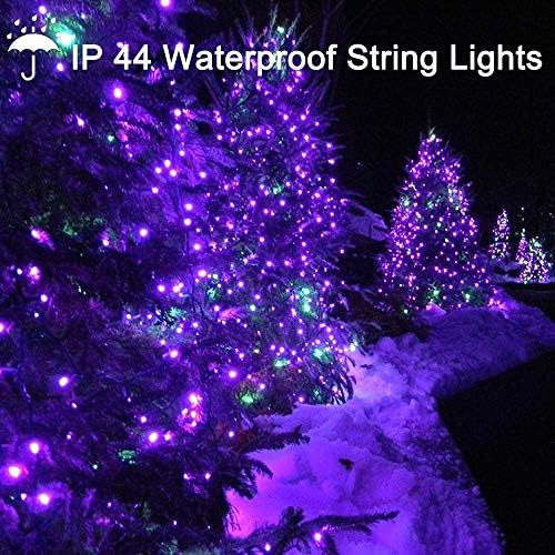 Karácsonyi Lila String Fények 320 LED, 35M 115Ft, 8 Módok villogó Fények Beltéri Kültéri Dekoráció Plug-in Vízálló Végéig Bővíthető Dekoráció