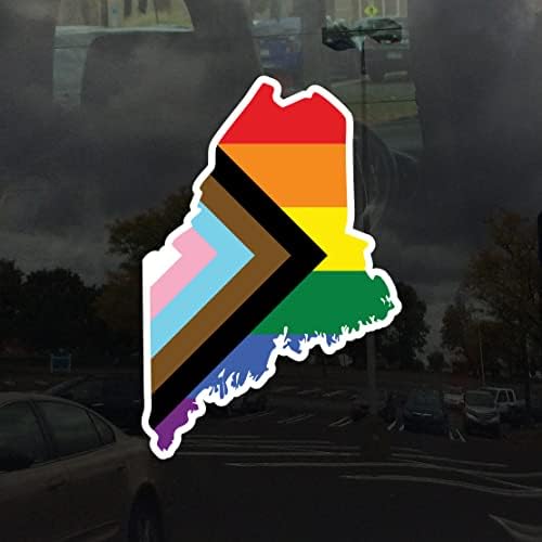 Alkalmazható Szójáték Maine Állam Fejlődés Pride Flag - Vibráló Statikus Ragaszkodnak Ablak Ragaszkodnak - 4 inch
