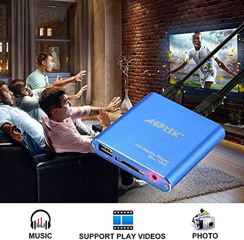 HDMI Media Player 2X Távirányító, Kék Mini 1080p Full-HD Ultra HDMI MP4 Lejátszó -MKV/RM/ MP4 / AVI stb - HDD USB Flash Drive/HDD-s