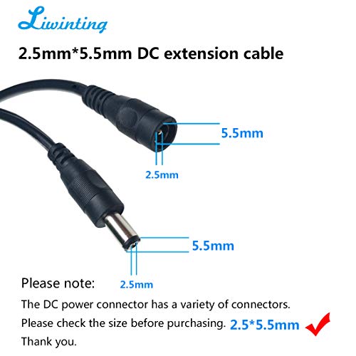 Liwinting DC hálózati Hosszabbító Kábel, 5,5 mm x 2,5 mm-es Férfi-Nő Csatlakozó, DC Tápkábel Hosszabbító Kábel hálózati Adapter 12V CCTV Vezeték