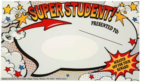 Eureka Vissza az Iskolába 'Super Diák' nulláról Student Awards, 24pc, 3.5 W X 6 - H