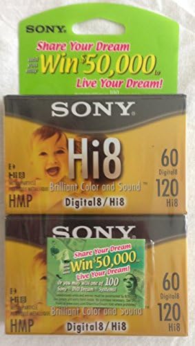 Sony Hi8 P6-120HMPL Ragyogó Színű, a Hang Fém Részecske Digitális 8 / Hi 8 - Egyetlen Szalag
