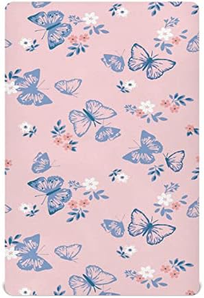 Pillangós Rózsaszín Kiságy, Ágynemű, a Fiúk, Lányok, Puha, Lélegző Mini Kiságy, Ágynemű Baba 52 x 28