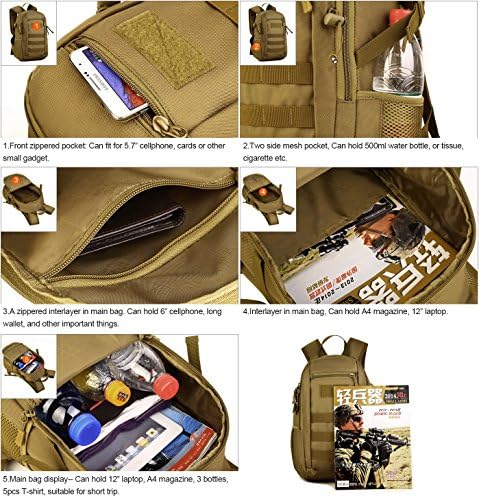 HUNTVP 10L/20L Mini Daypack Katonai MOLLE Hátizsák Hátizsák Felszerelés Taktikai Pack Táska, Vadászat, Túrázás Kemping