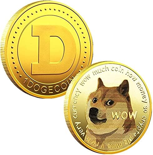 1DB Arany Dogecoin Emlékérme Aranyozott Doge Érme Limitált szériás Gyűjthető Érme védőtok